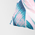 Botanical leaf pink and blue Pillow Sham Gallery Image 4