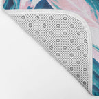 Botanical leaf pink and blue Bath Mat Gallery Image 2
