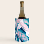 Botanical leaf pink and blue Wine Chiller Gallery Image 2