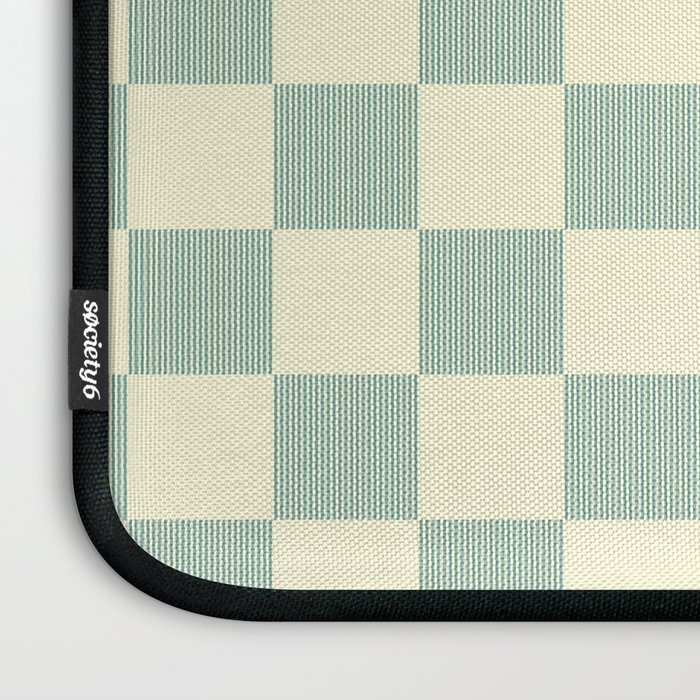 Textured Plaid pattern blue and white Laptop Sleeve Gallery Image 3