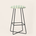 Textured Plaid pattern blue and white Stool Gallery Image 1