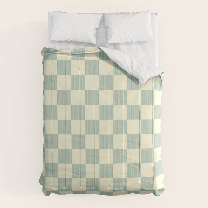 Textured Plaid pattern blue and white Comforter Gallery Image 6