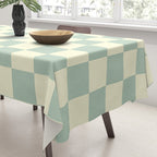 Textured Plaid pattern blue and white Tablecloth Gallery Image 3
