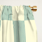 Textured Plaid pattern blue and white Window Curtain Gallery Image 2