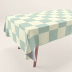 Textured Plaid pattern blue and white Tablecloth Gallery Image 1