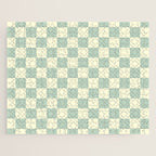 Textured Plaid pattern blue and white Jigsaw Puzzle Gallery Image 1