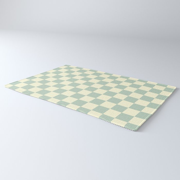 Textured Plaid pattern blue and white Rug Gallery Image 3