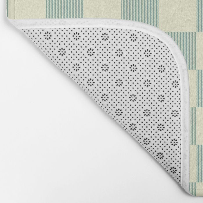 Textured Plaid pattern blue and white Bath Mat Gallery Image 2