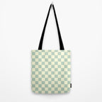 Textured Plaid pattern blue and white Tote Bag Gallery Image 2