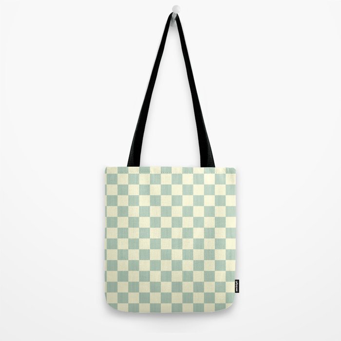 Textured Plaid pattern blue and white Tote Bag Gallery Image 2