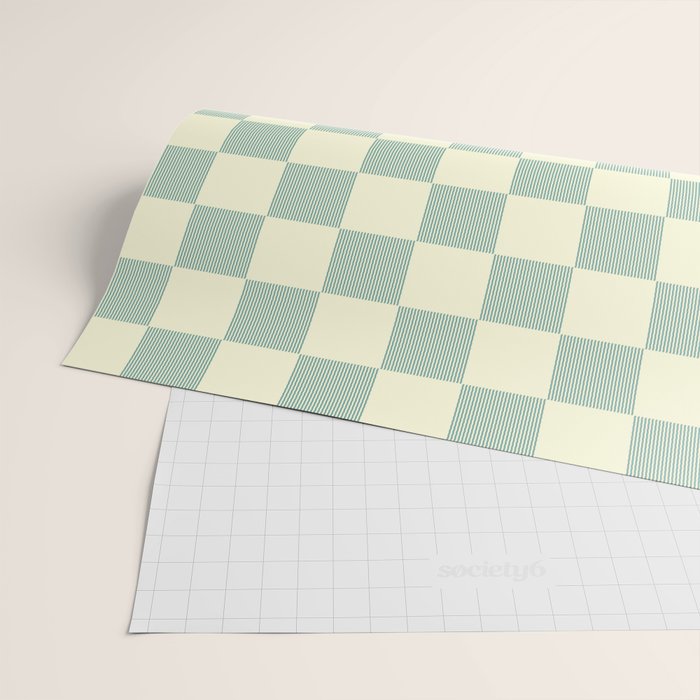 Textured Plaid pattern blue and white Wrapping Paper Gallery Image 2