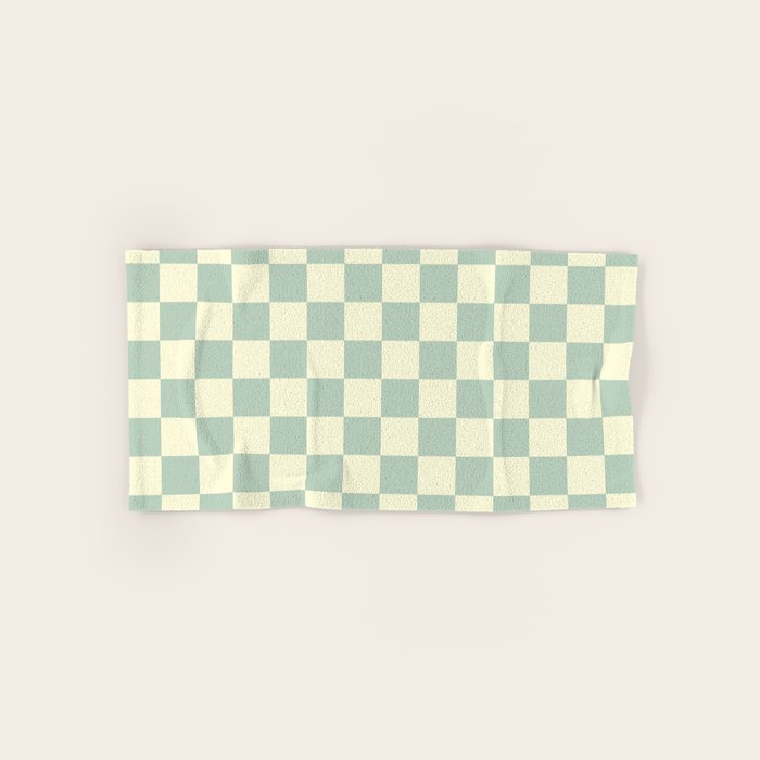 Textured Plaid pattern blue and white Bath Towel Gallery Image 1