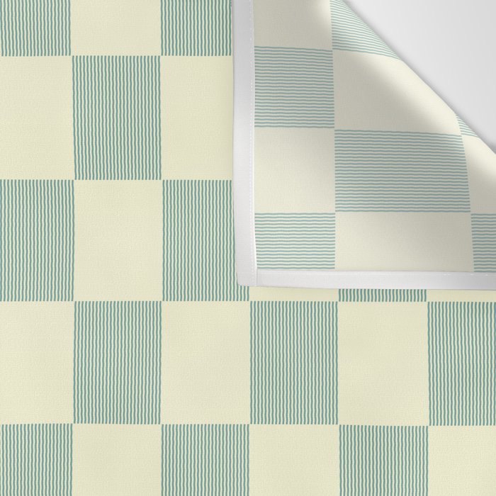 Textured Plaid pattern blue and white Wall Tapestry Gallery Image 3