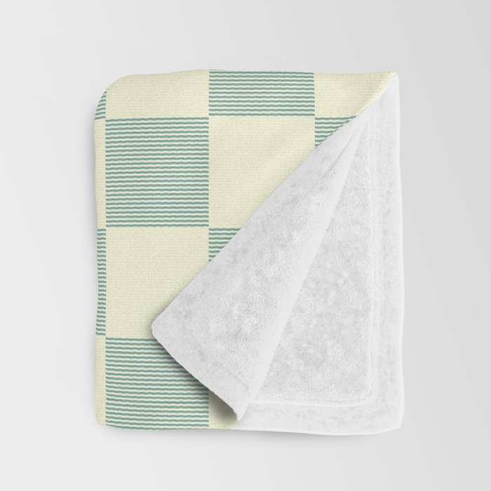 Textured Plaid pattern blue and white Throw Blanket Gallery Image 3