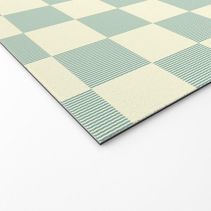 Textured Plaid pattern blue and white Welcome Mat Gallery Image 2