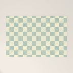 Textured Plaid pattern blue and white Welcome Mat Gallery Image 1