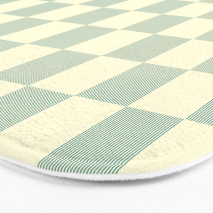 Textured Plaid pattern blue and white Bath Mat Gallery Image 3