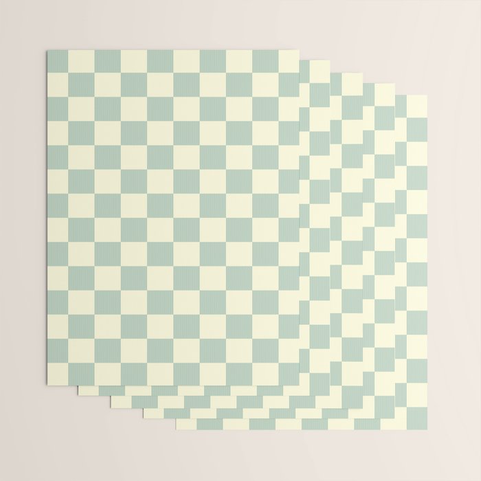 Textured Plaid pattern blue and white Wrapping Paper Gallery Image 3