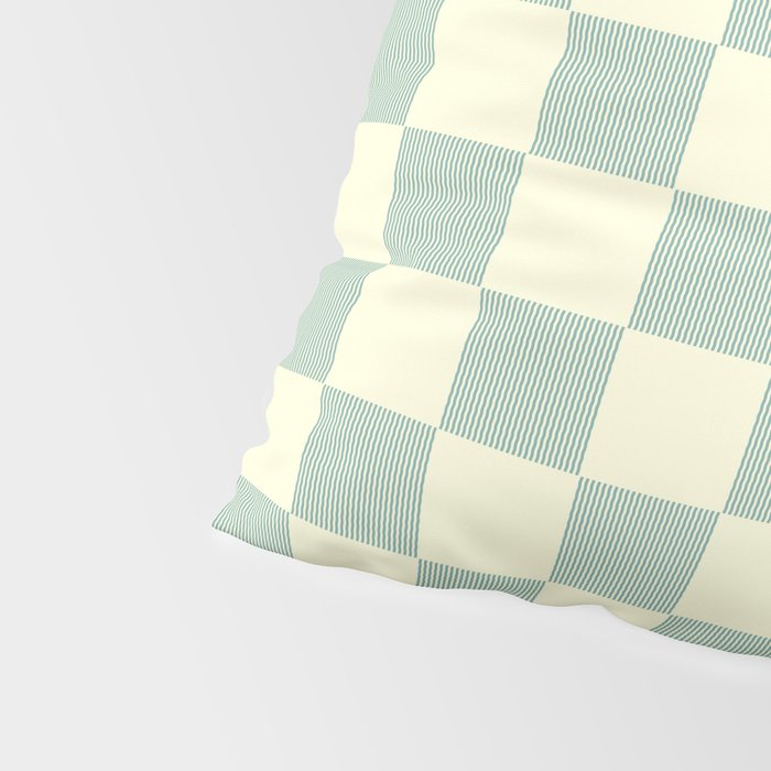 Textured Plaid pattern blue and white Pillow Sham Gallery Image 4