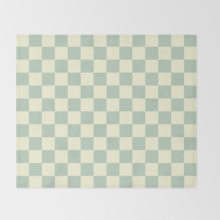 Textured Plaid pattern blue and white Throw Blanket Gallery Image 2