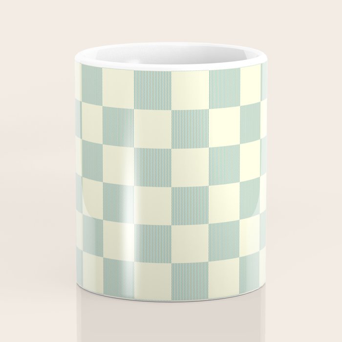 Textured Plaid pattern blue and white Coffee Mug Gallery Image 4