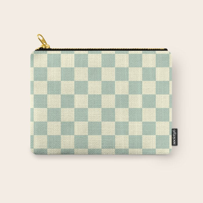 Textured Plaid pattern blue and white Carry All Pouch Gallery Image 1
