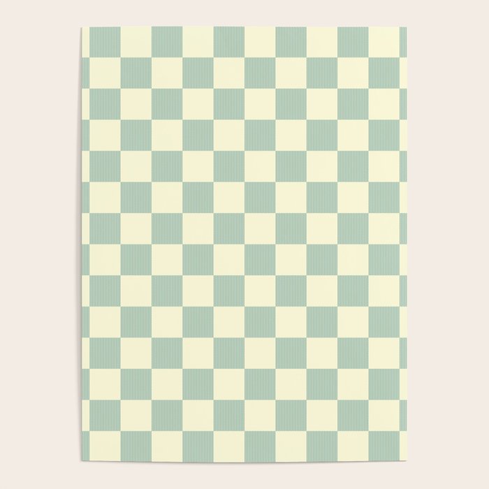 Textured Plaid pattern blue and white Poster Gallery Image 1