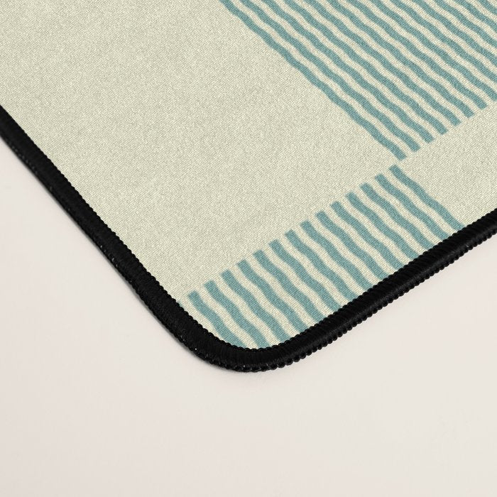 Textured Plaid pattern blue and white Desk Mat Gallery Image 4