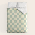 Textured Plaid pattern blue and white Duvet Cover Gallery Image 6