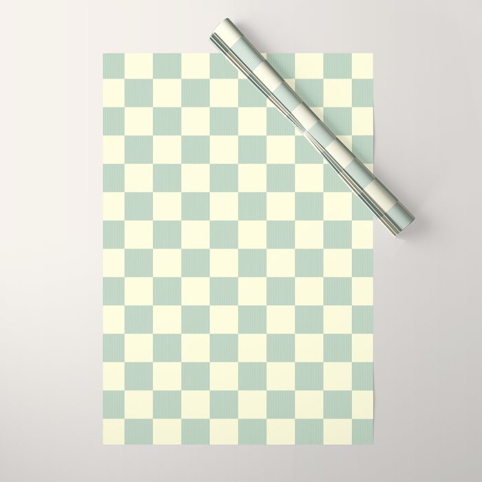 Textured Plaid pattern blue and white Wrapping Paper Gallery Image 1