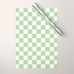 Textured Plaid pattern blue and white Wrapping Paper Gallery Image 1