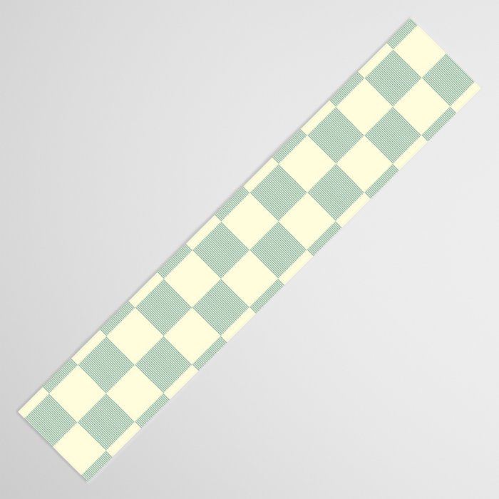 Textured Plaid pattern blue and white Table Runner Gallery Image 3