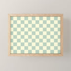 Textured Plaid pattern blue and white Mini Art Print Gallery Image 1