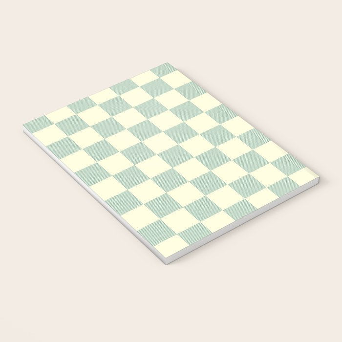 Textured Plaid pattern blue and white Notebook Gallery Image 3