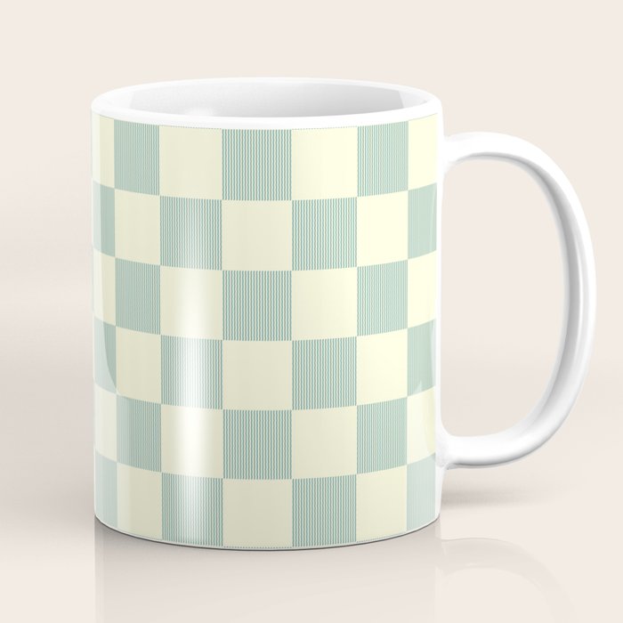 Textured Plaid pattern blue and white Coffee Mug Gallery Image 1