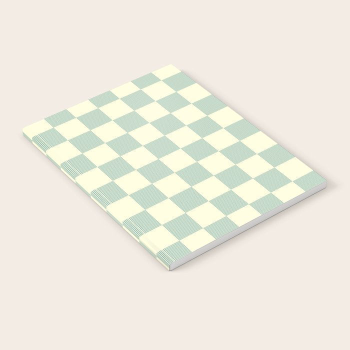 Textured Plaid pattern blue and white Notebook Gallery Image 2