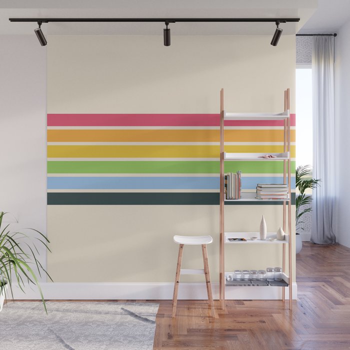 Tarama - Classic 70s Style Retro Stripes Wall Mural Gallery Image 1