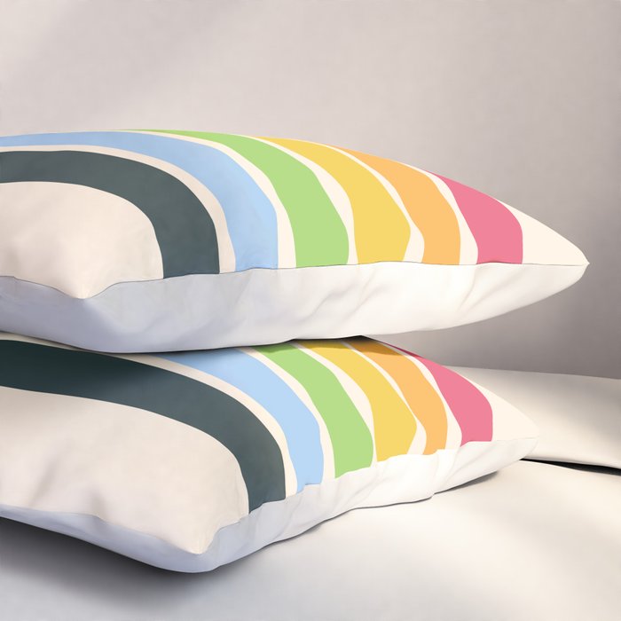 Tarama - Classic 70s Style Retro Stripes Pillow Sham Gallery Image 3
