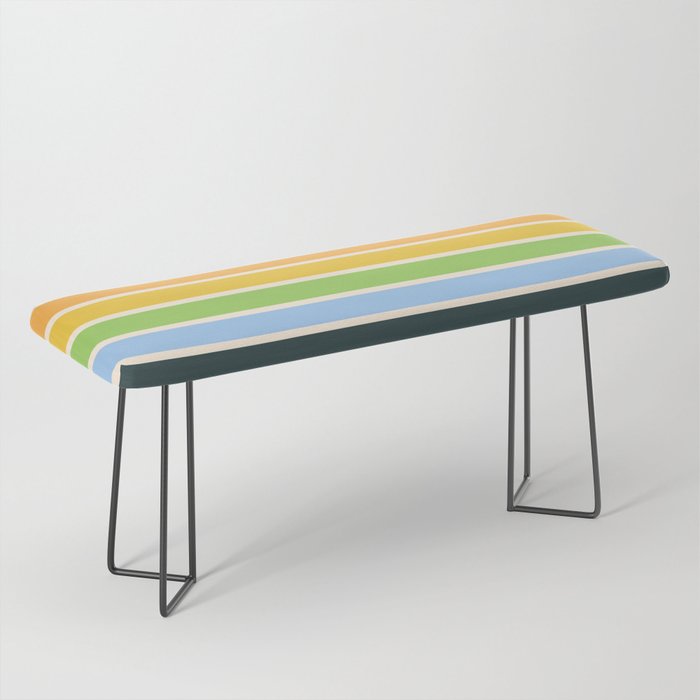 Tarama - Classic 70s Style Retro Stripes Bench Gallery Image 1