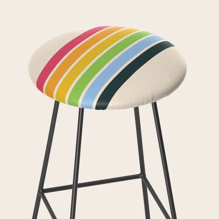Tarama - Classic 70s Style Retro Stripes Stool Gallery Image 2