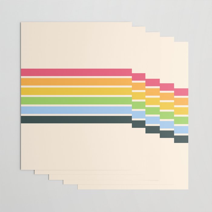 Tarama - Classic 70s Style Retro Stripes Wrapping Paper Gallery Image 3