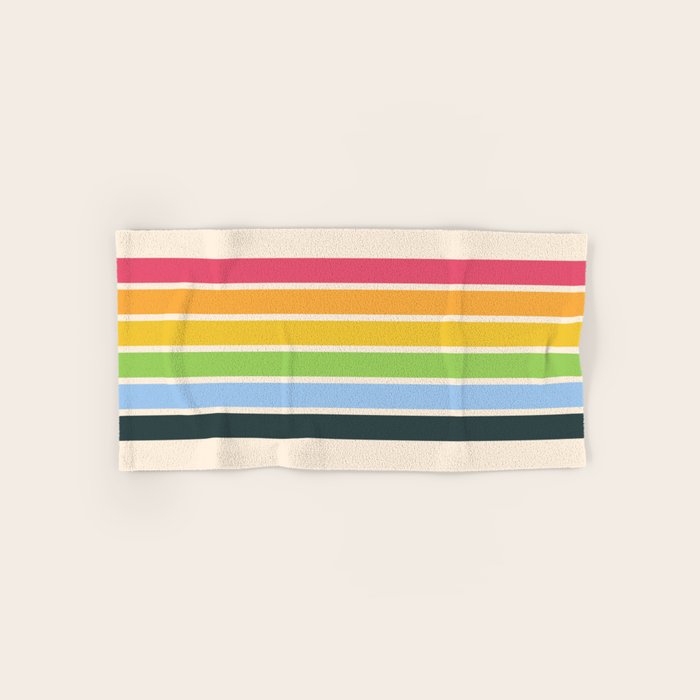 Tarama - Classic 70s Style Retro Stripes Bath Towel Gallery Image 1
