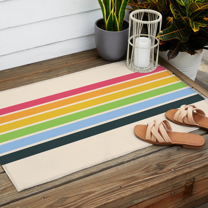 Tarama - Classic 70s Style Retro Stripes Outdoor Rug Gallery Image 2