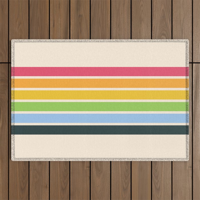 Tarama - Classic 70s Style Retro Stripes Outdoor Rug Gallery Image 1