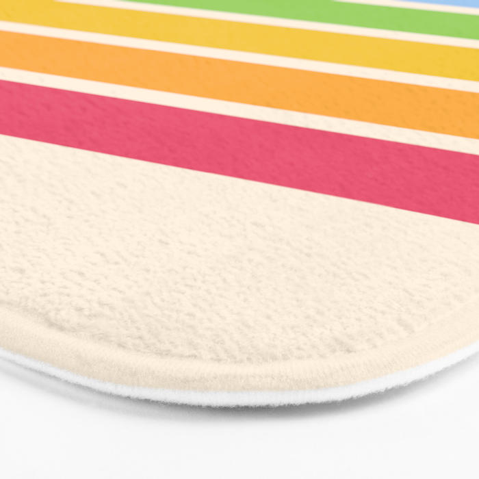 Tarama - Classic 70s Style Retro Stripes Bath Mat Gallery Image 3