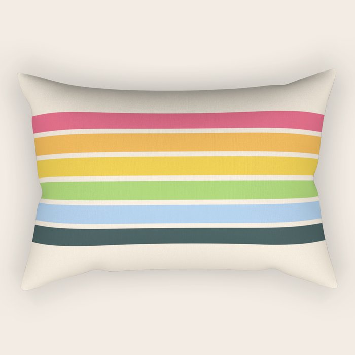 Tarama - Classic 70s Style Retro Stripes Rectangular Pillow Gallery Image 1