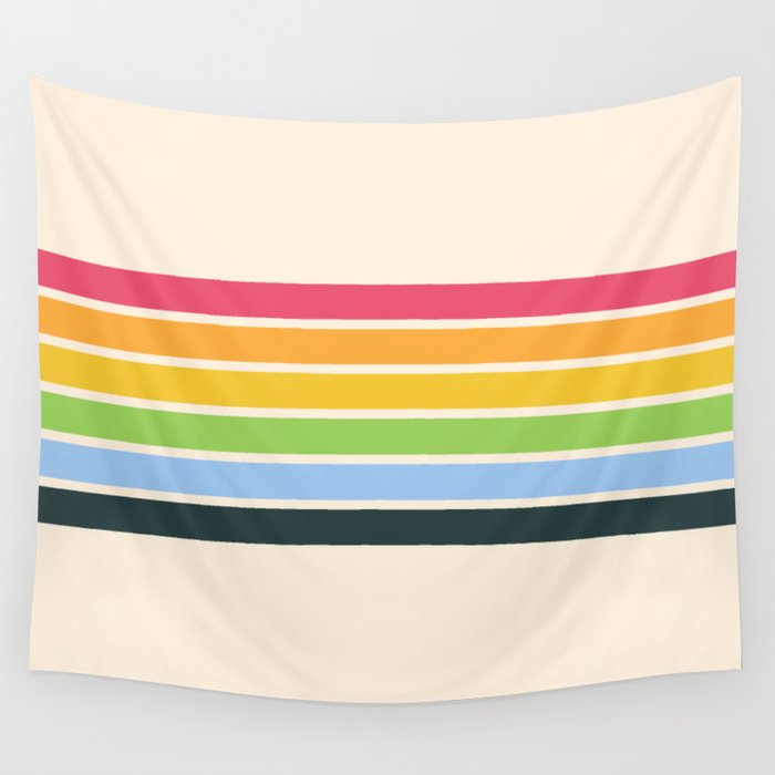 Tarama - Classic 70s Style Retro Stripes Wall Tapestry Gallery Image 4