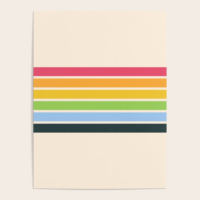 Tarama - Classic 70s Style Retro Stripes Poster Gallery Image 1