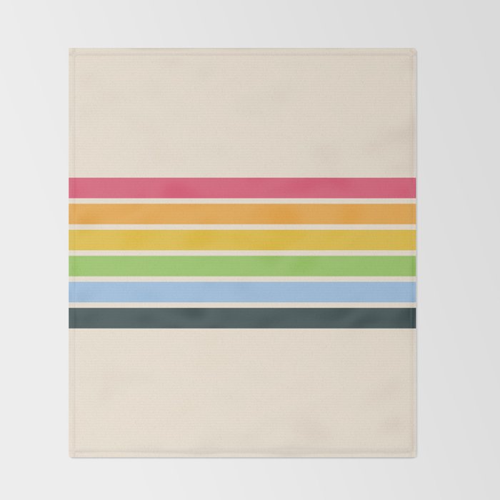 Tarama - Classic 70s Style Retro Stripes Throw Blanket Gallery Image 2