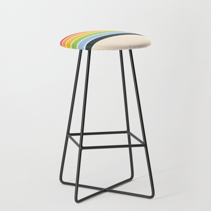 Tarama - Classic 70s Style Retro Stripes Stool Gallery Image 1